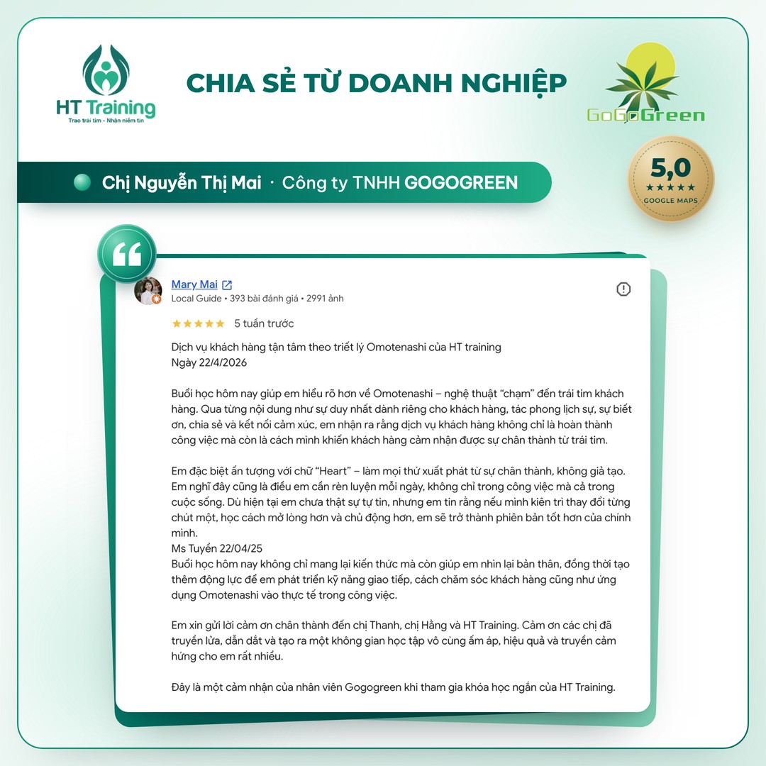 Testimonial Google Maps 5 sao – Chị Nguyễn Thị Mai