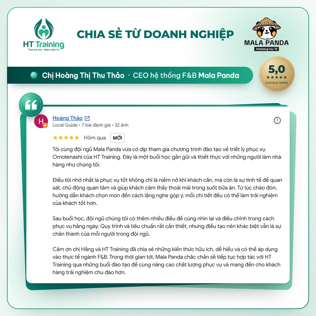 Testimonial Google Maps 5 sao – Chị Hoàng Thị Thu Thảo